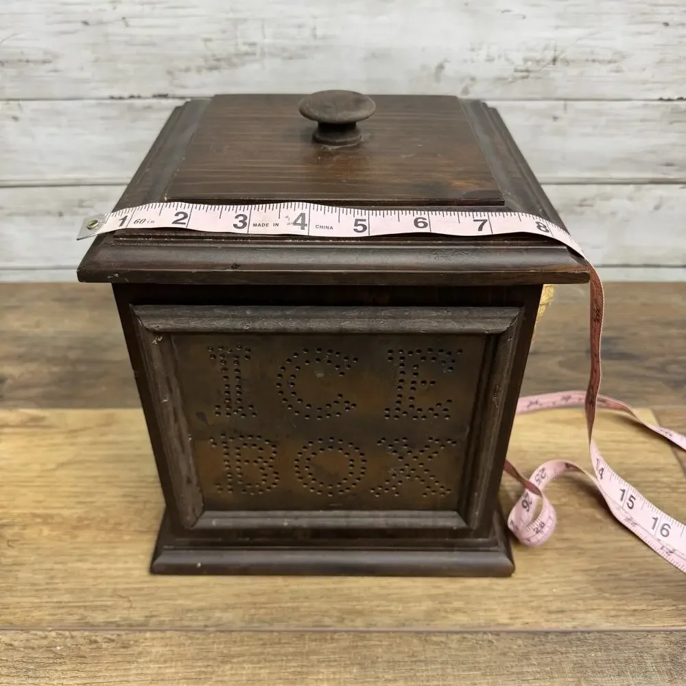 Pfaltzgraff Village Wood Ice Bucket Wood Plastic Insert Vintage